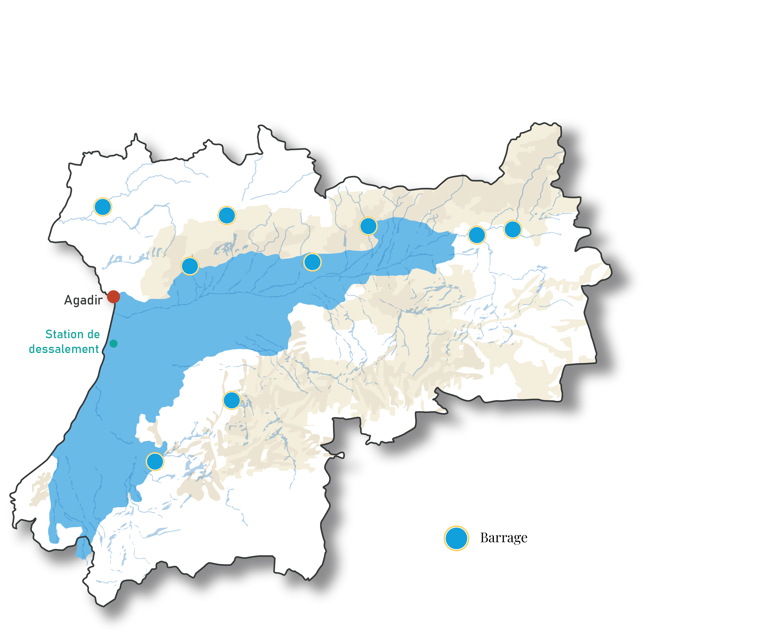 Carte de la région Souss-Massa